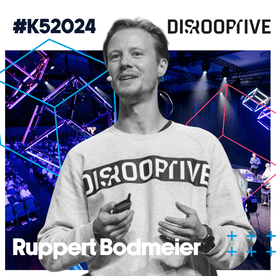 Das Bild zeigt Ruppert Bodmeier, CEO & Co-Founder von DISROOPTIVE